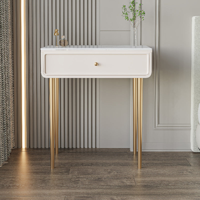 Luxurious Vanity Makeup Dressing Table Solid Wood Dresser with Metal Legs