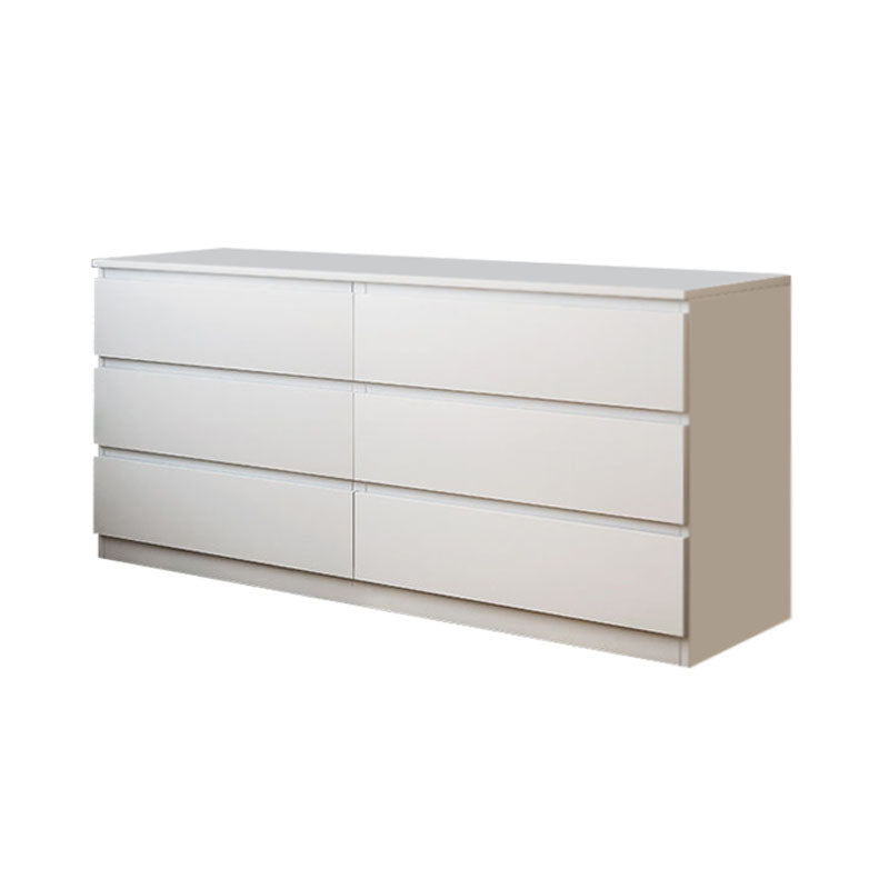 16" D White Wooden Dresser Modern Style Multi Drawers Storage Chest