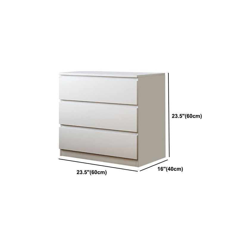 16" D White Wooden Dresser Modern Style Multi Drawers Storage Chest