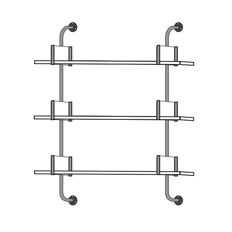 Wooden Wall Mounted Bookshelf Industrial Floating Storage Bookcase