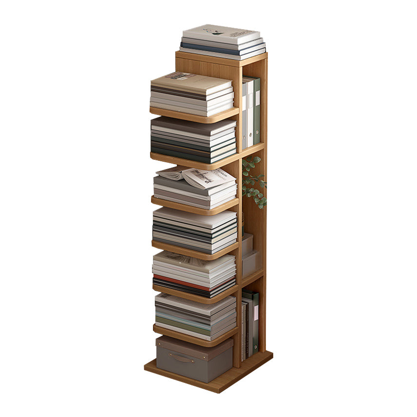 Contemporary Geometric Wood Shelf 13.77" Wide Home Bookshelf