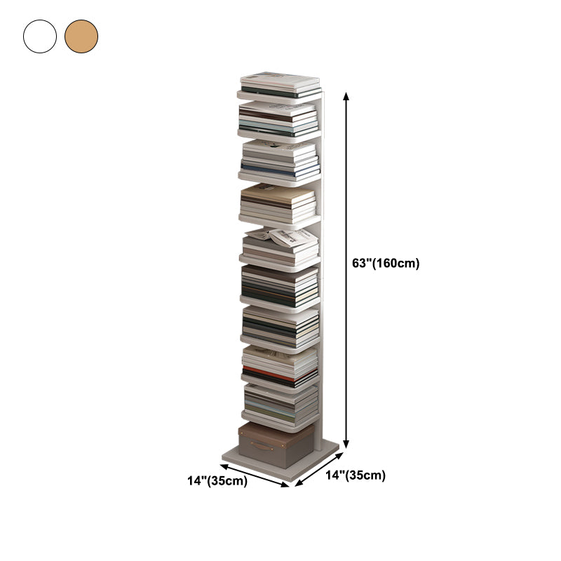 Contemporary Geometric Wood Shelf 13.77" Wide Home Bookshelf