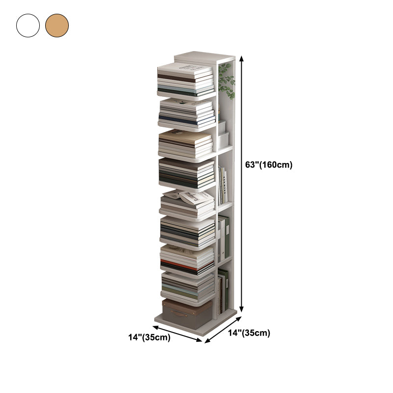 Contemporary Geometric Wood Shelf 13.77" Wide Home Bookshelf