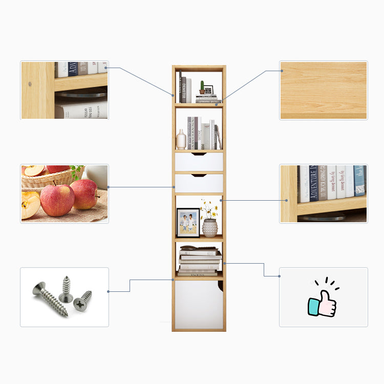Closed Wooden Bookshelf Modern Home Living Room Corner Bookcase