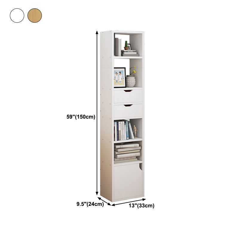 Closed Wooden Bookshelf Modern Home Living Room Corner Bookcase