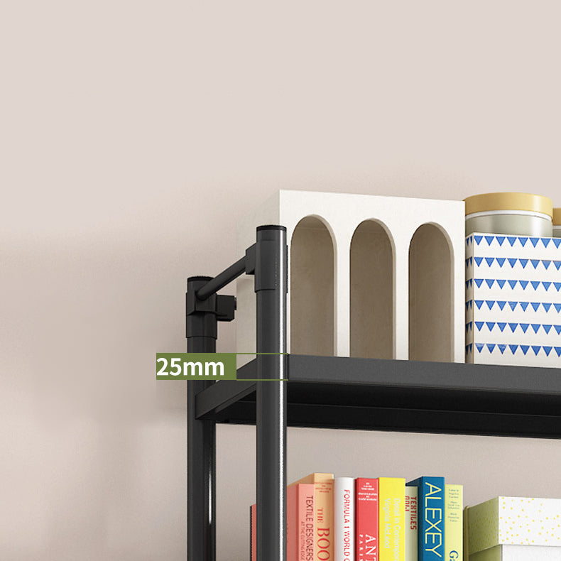 Steel Bookshelf, Multi Tiers Contemporary Bookcase for Home Office, 12.5"W.