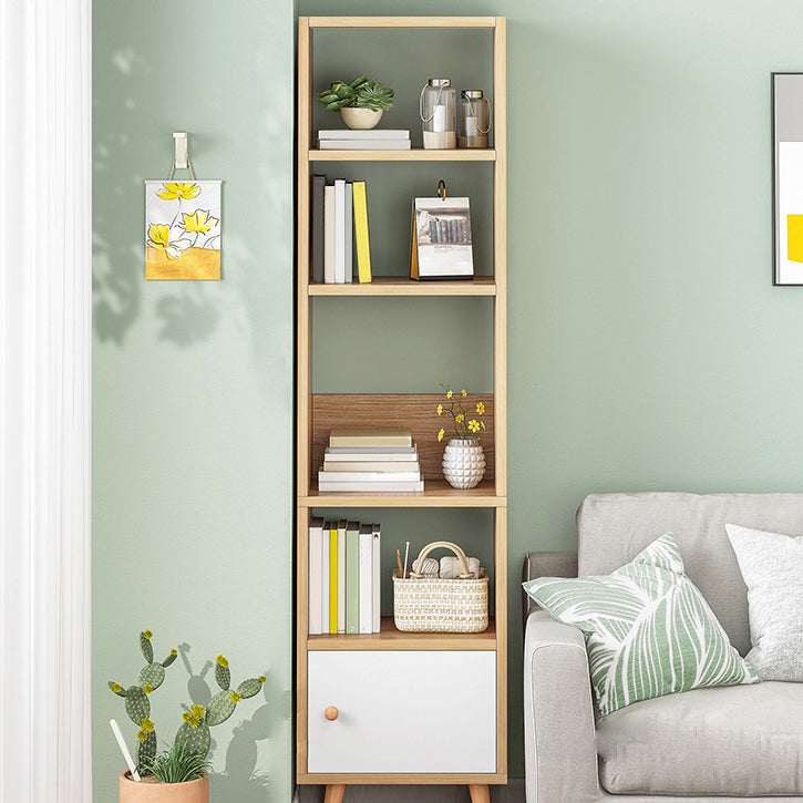 Open Wooden Bookshelf Modern Minimalist Home Corner Bookcase