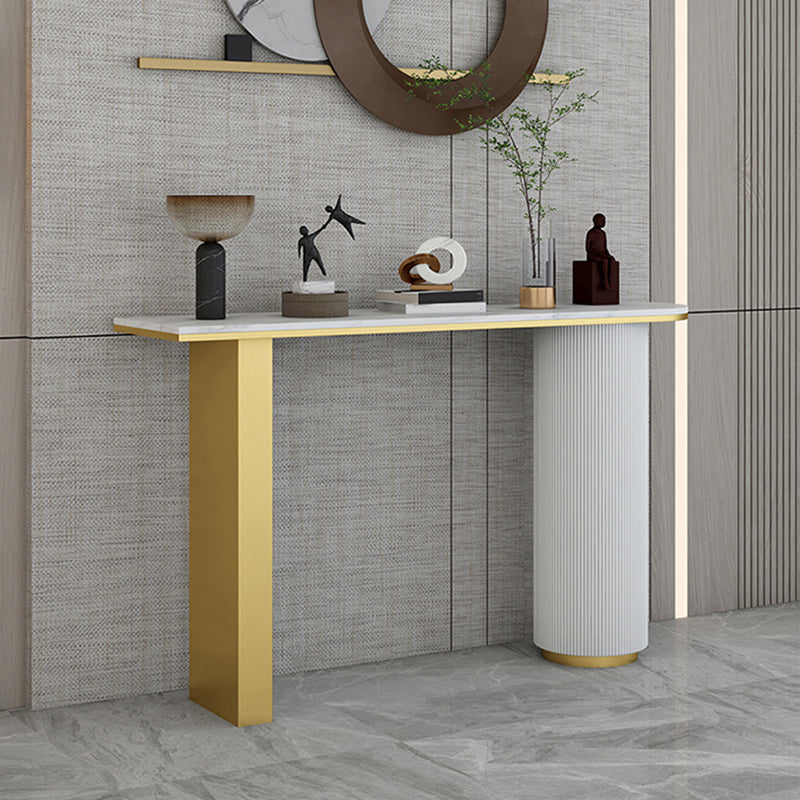 Glam Half Moon Console Table Marble Stain Resistant Scratch Resistant Console