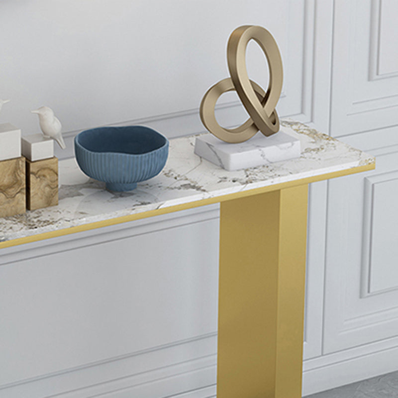 Glam Half Moon Console Table Marble Stain Resistant Scratch Resistant Console