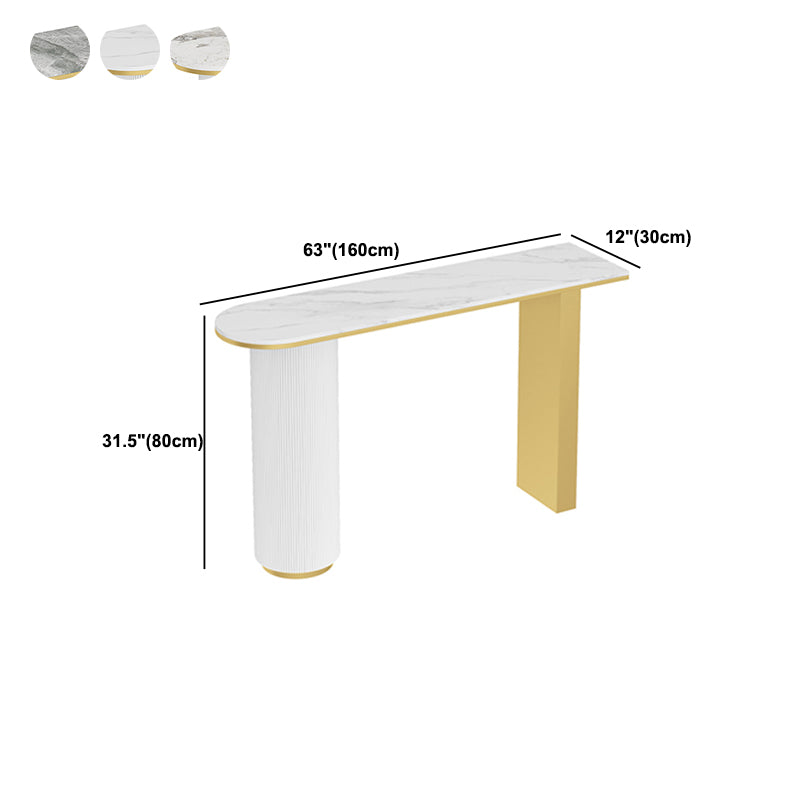 Glam Half Moon Console Table Marble Stain Resistant Scratch Resistant Console