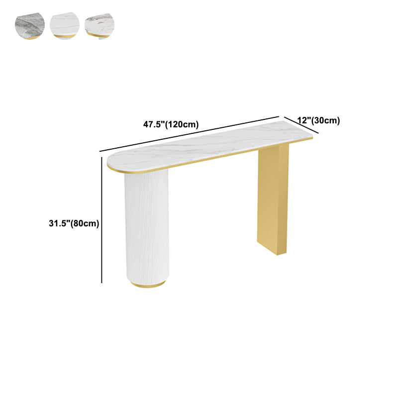 Glam Half Moon Console Table Marble Stain Resistant Scratch Resistant Console