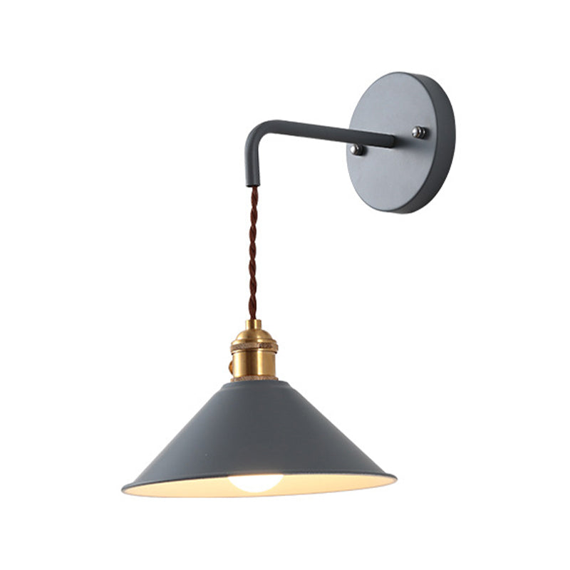 Contemporary Macaron Metal Wall Light Cone Shaded Lighting for Room