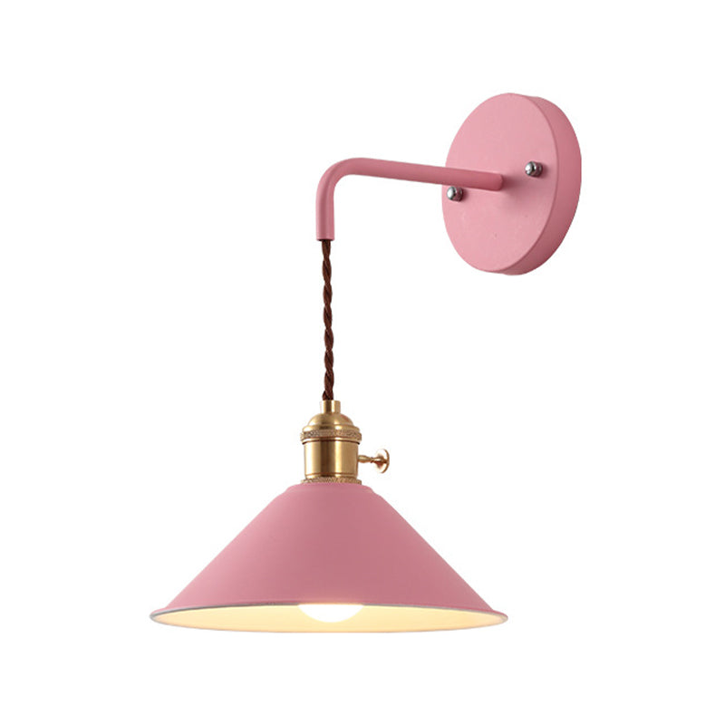 Contemporary Macaron Metal Wall Light Cone Shaded Lighting for Room