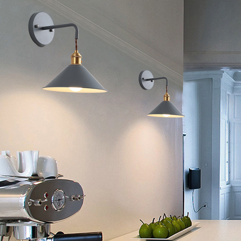 Contemporary Macaron Metal Wall Light Cone Shaded Lighting for Room