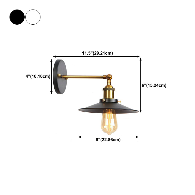 Metal Wall Mounted Lamp Industrial Cone Shape Sconce Light Fixture