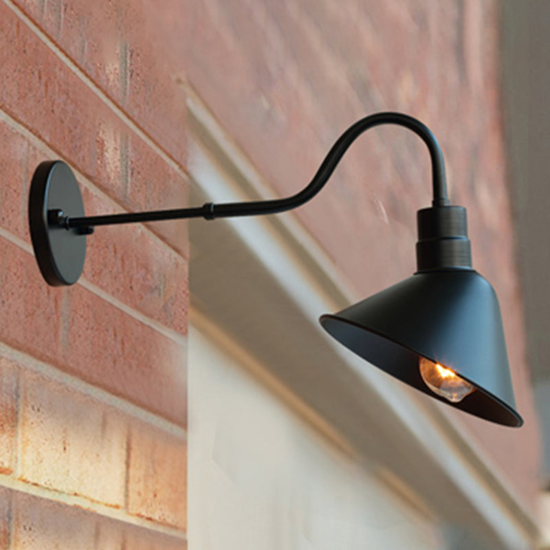 Conical Wall Light Fixture Industrial Style Metal Wall Mount Lighting