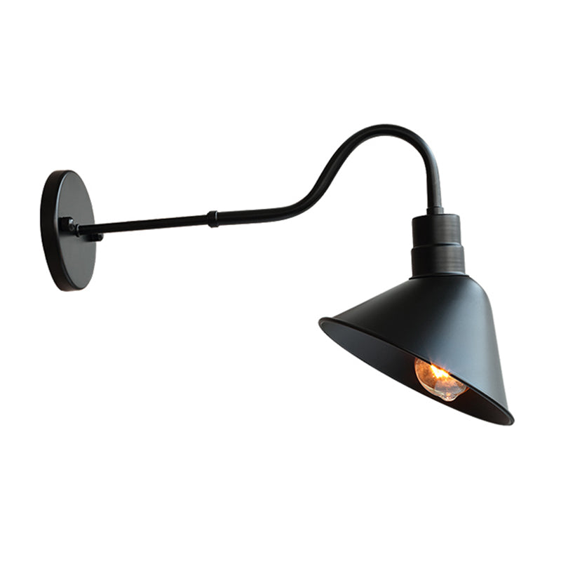 Conical Wall Light Fixture Industrial Style Metal Wall Mount Lighting