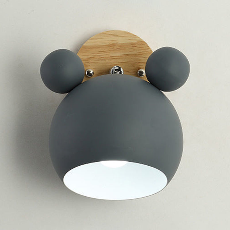 Children Wall Light Flush Mount Polish Finish Wood Lighting for Foyer