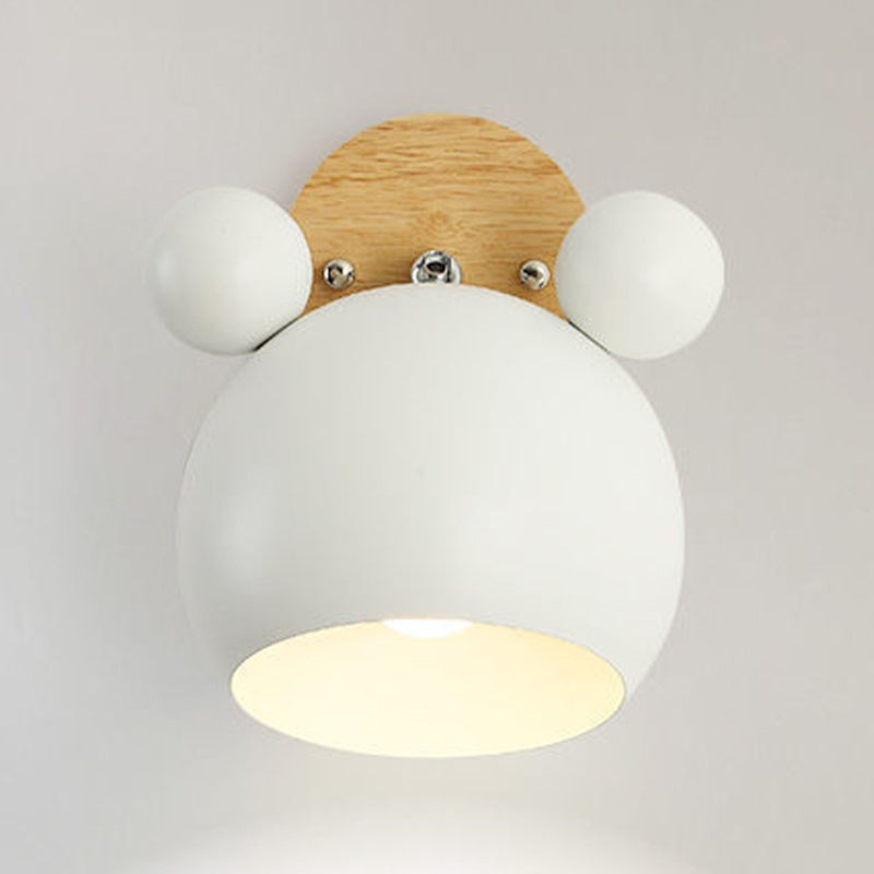 Children Wall Light Flush Mount Polish Finish Wood Lighting for Foyer