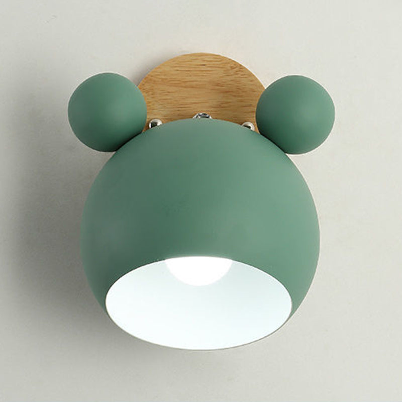 Children Wall Light Flush Mount Polish Finish Wood Lighting for Foyer