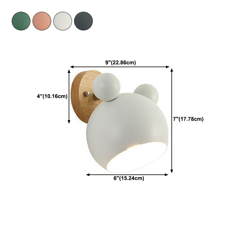 Children Wall Light Flush Mount Polish Finish Wood Lighting for Foyer