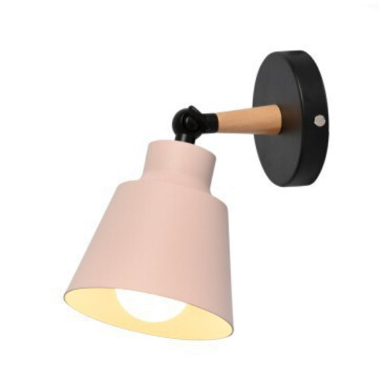 Modernism Macaron Metal Wall Light Wood Lighting for Foyer Home