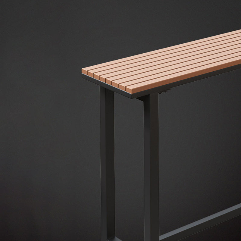 Plastic Wood Bar Dining Table Modern Rectangle Bar Table with Trestle for Cafe Balcony