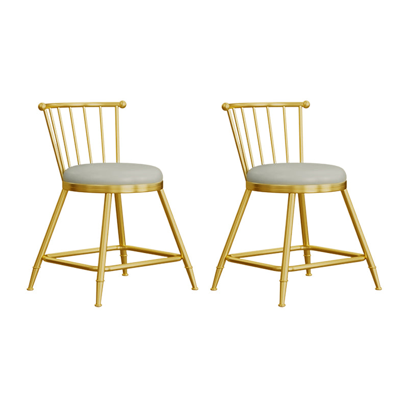 Scandinavian Round Counter Stool Footrest Indoor Bar and Counter Stool with Gold Base