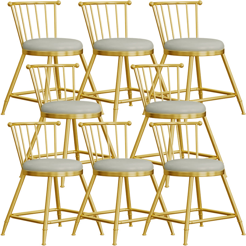 Scandinavian Round Counter Stool Footrest Indoor Bar and Counter Stool with Gold Base