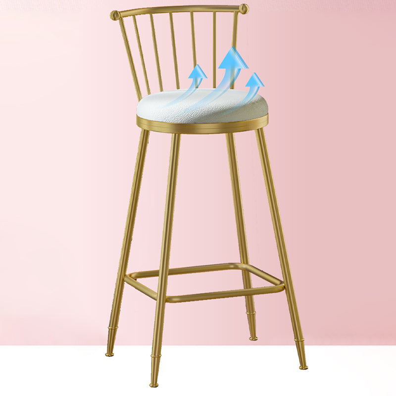 Scandinavian Round Counter Stool Footrest Indoor Bar and Counter Stool with Gold Base