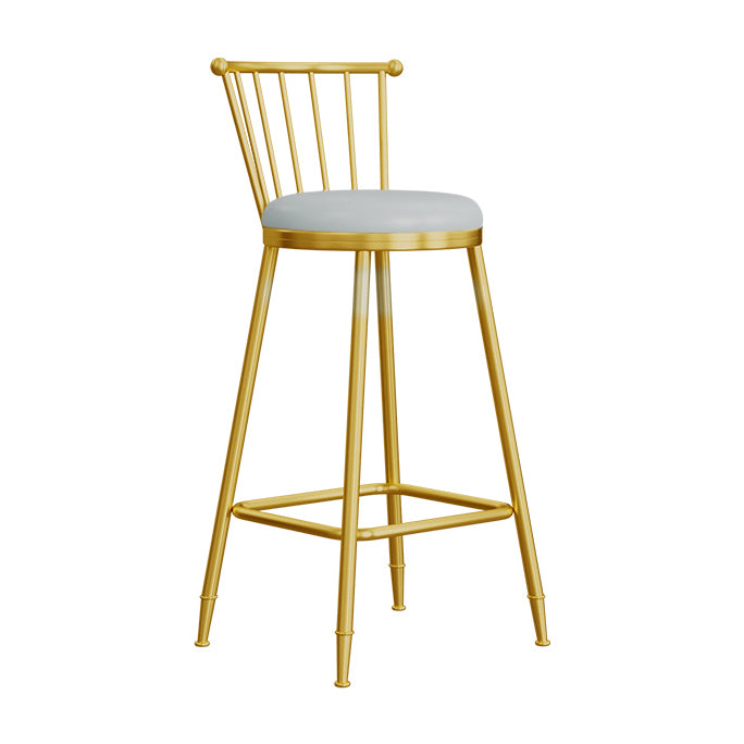 Scandinavian Round Counter Stool Footrest Indoor Bar and Counter Stool with Gold Base