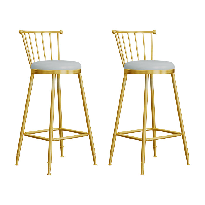 Scandinavian Round Counter Stool Footrest Indoor Bar and Counter Stool with Gold Base