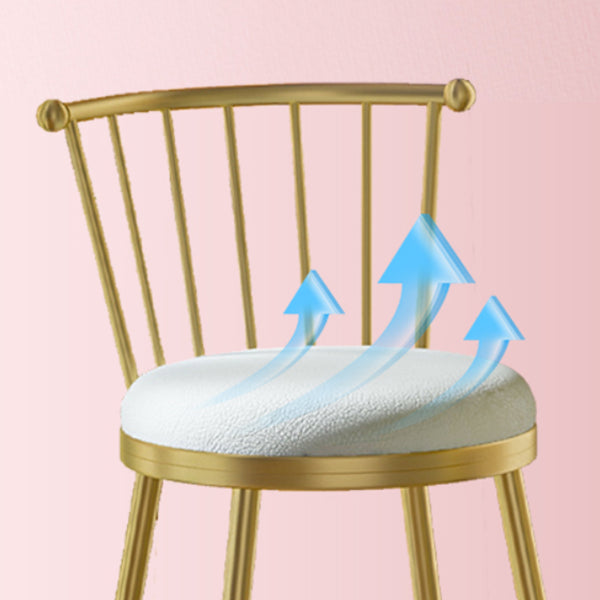 Scandinavian Round Counter Stool Footrest Indoor Bar and Counter Stool with Gold Base