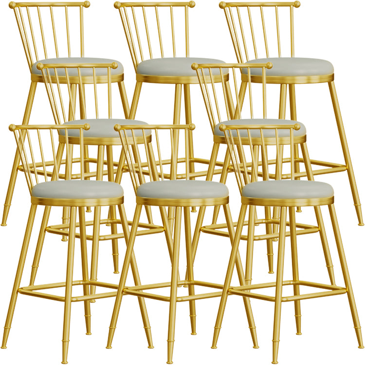 Scandinavian Round Counter Stool Footrest Indoor Bar and Counter Stool with Gold Base