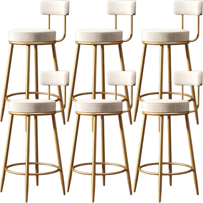 Glam Metal Barstool Fabric Footrest Cushion in Matte Finish for Home