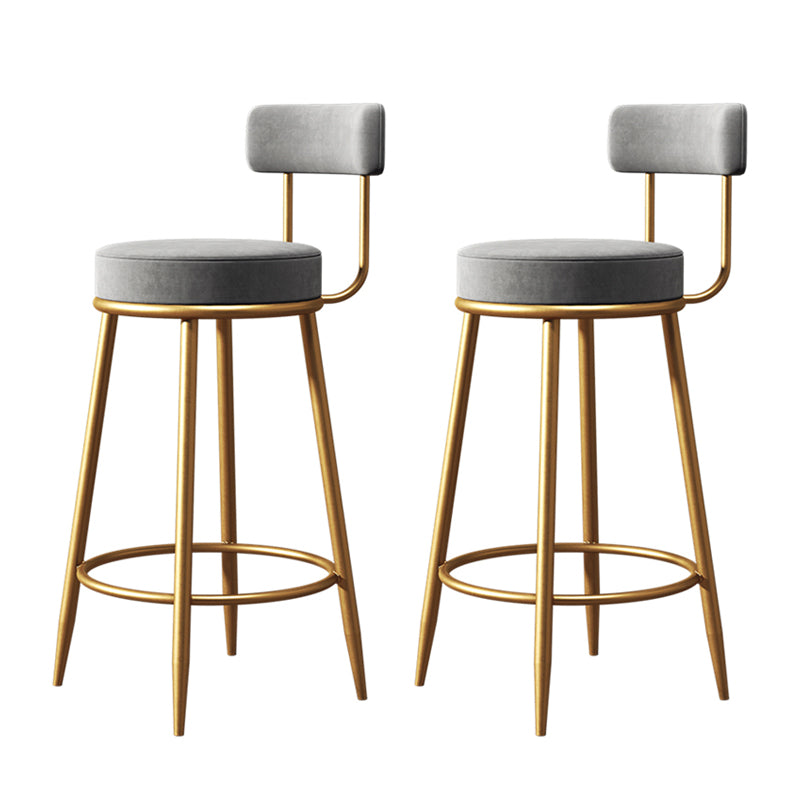 Glam Metal Barstool Fabric Footrest Cushion in Matte Finish for Home