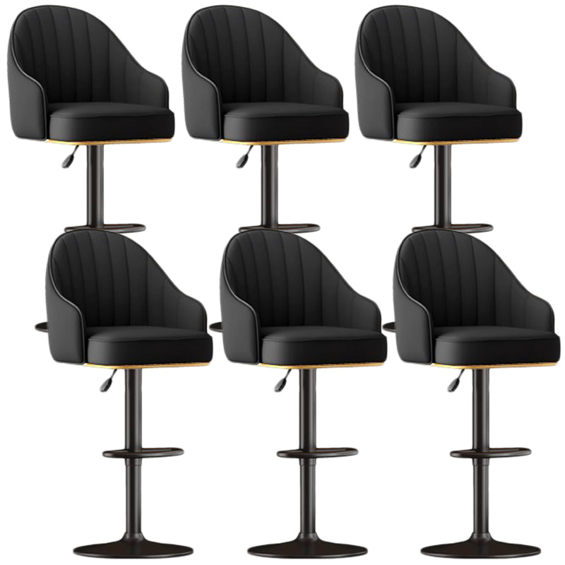 Scandinavian Swivel Adjustable Height Stool Faux Leather Bar Stool
