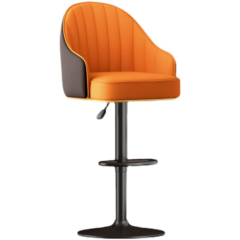 Scandinavian Swivel Adjustable Height Stool Faux Leather Bar Stool