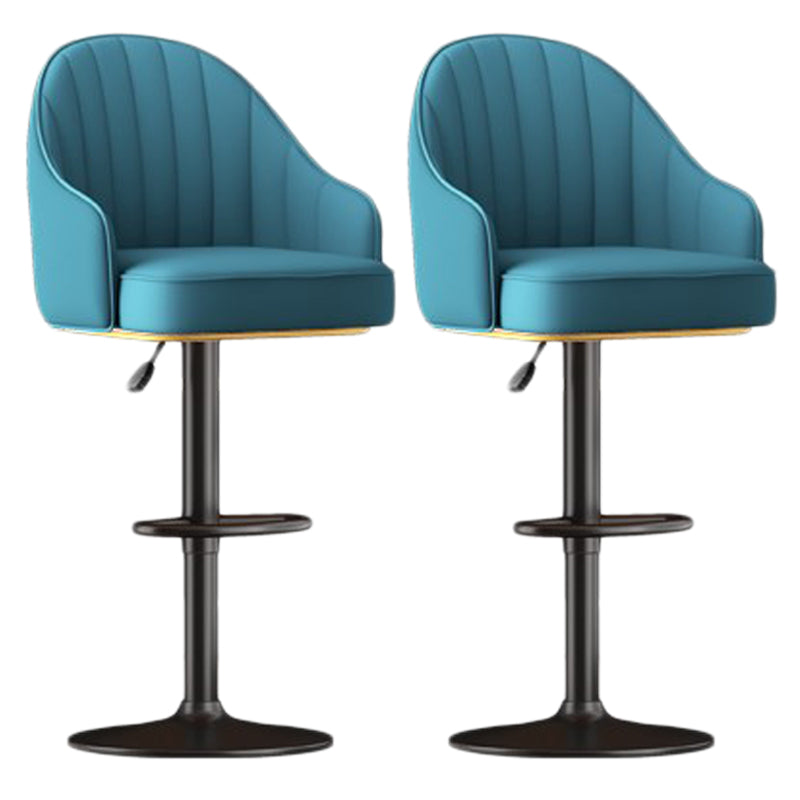 Scandinavian Swivel Adjustable Height Stool Faux Leather Bar Stool