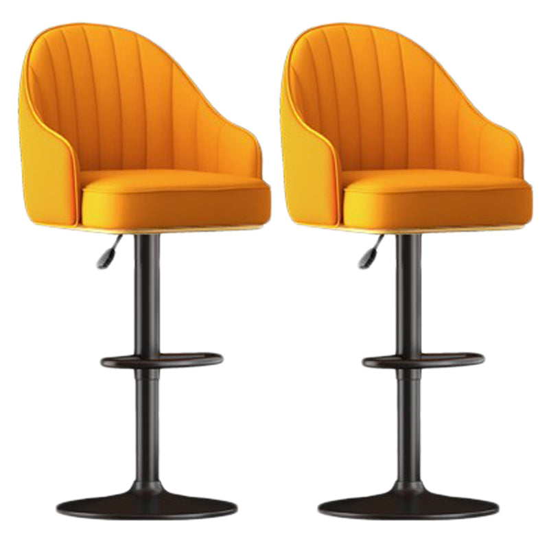 Scandinavian Swivel Adjustable Height Stool Faux Leather Bar Stool