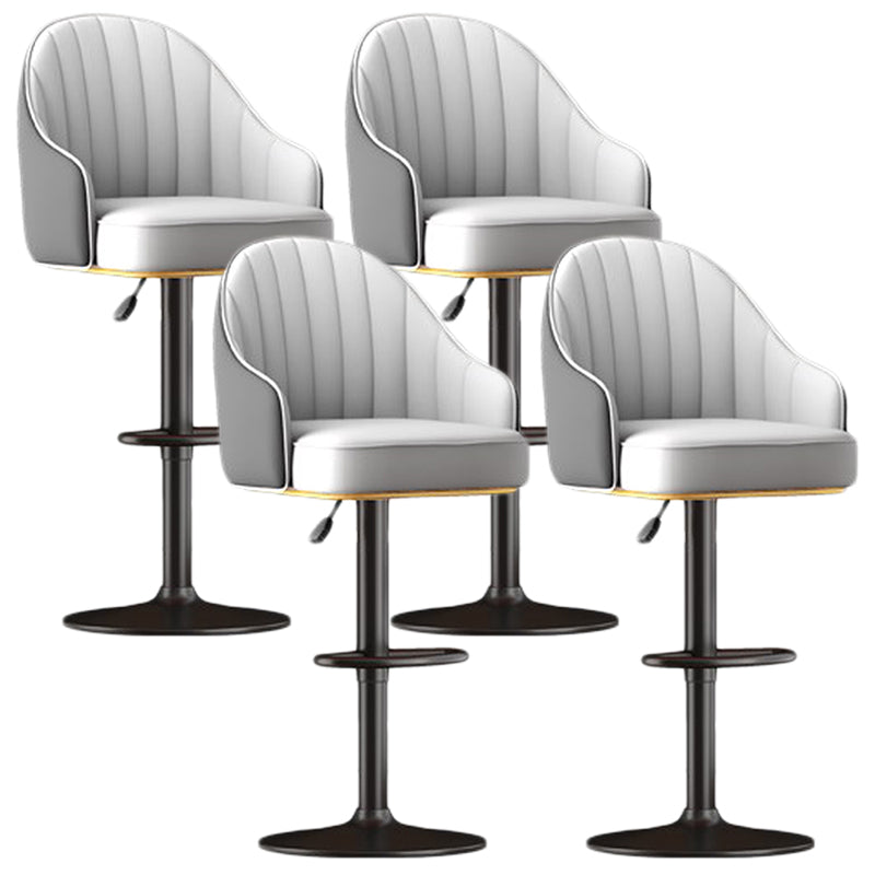 Scandinavian Swivel Adjustable Height Stool Faux Leather Bar Stool
