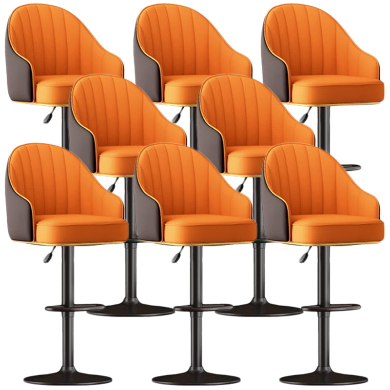 Scandinavian Swivel Adjustable Height Stool Faux Leather Bar Stool