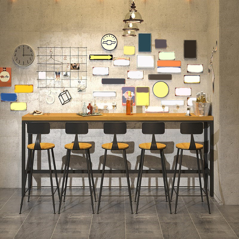 Industrial 1/6/11 Pieces Bar Table Set Rectangle Pine Wood Counter Table for Dining Room