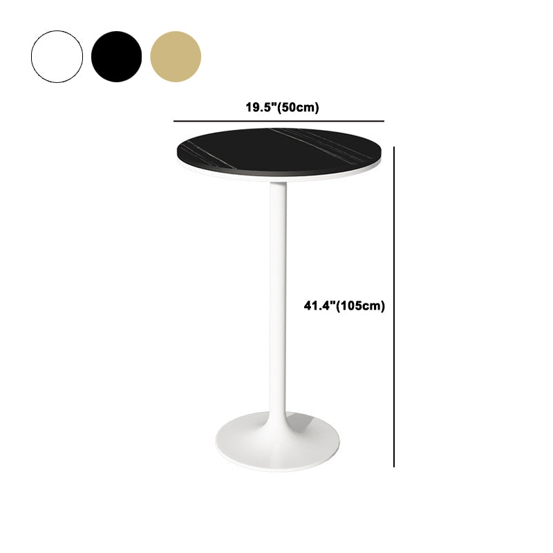 Modern Indoor Counter Height Set 1/2/3 Pieces Round Stone Top Pub Dining Set