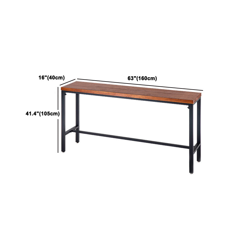 Industrial Rectangle Pine Wood Bar Table Set 1/4 Pieces Counter Table with High Stools