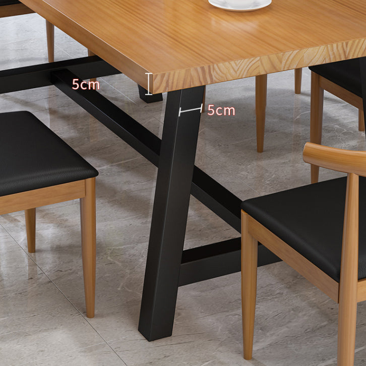 Industrial 1/2/7 Pieces Dining Set Rectangular Solid Wood Indoor Dinette Set