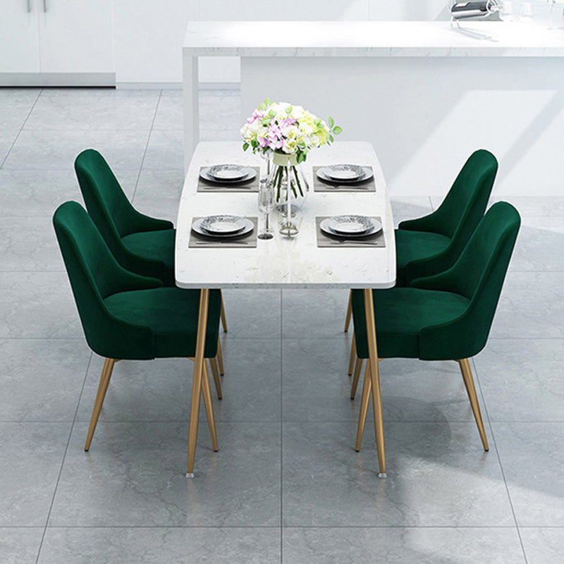 Glam Style Sintered Stone Dining Set Rectangle 1/4/5/7 Pieces Dining Set