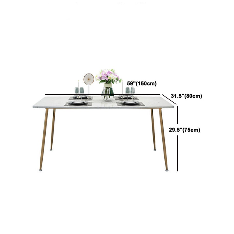Glam Style Sintered Stone Dining Set Rectangle 1/4/5/7 Pieces Dining Set