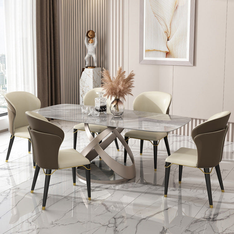Modern Style Sintered Stone Dining Table Set 1/2/5/6 Pieces Dining Set