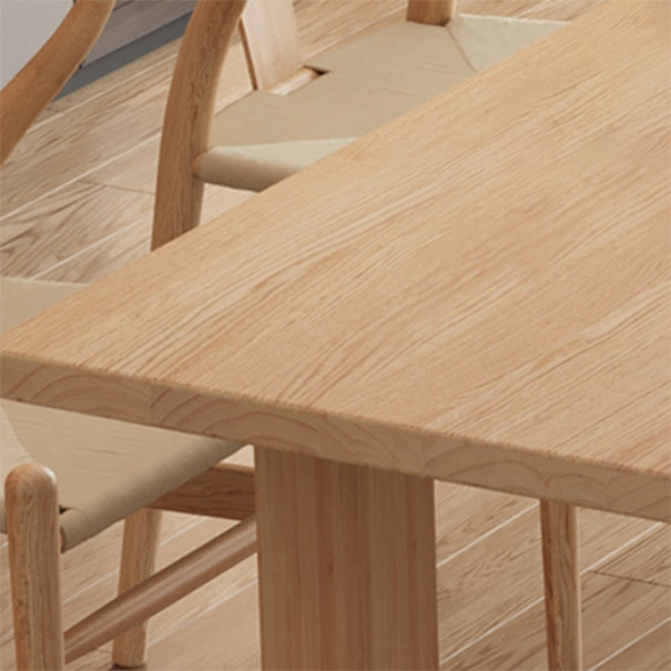 Modern Dining Set Rectangular Natural 1/4/5 Pieces Trestle Dinette Set